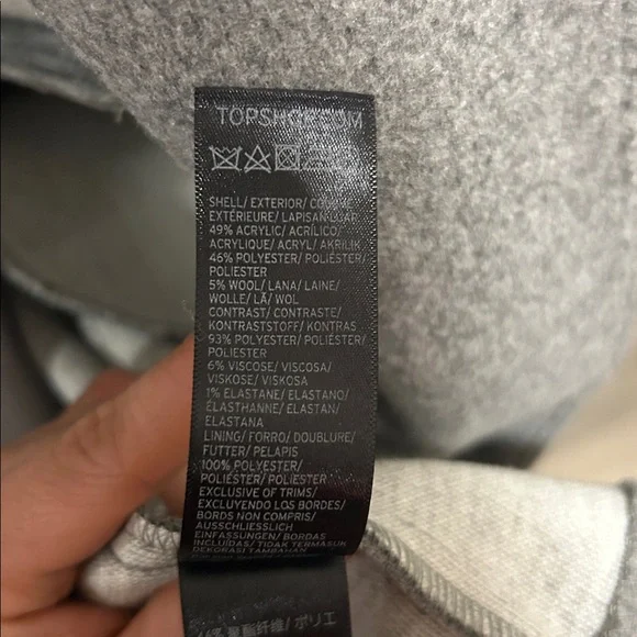 Topshop Longline Brushed One Button Blazer Coat With Wool in Gray Heather Sz 8 - Picture 4 of 11